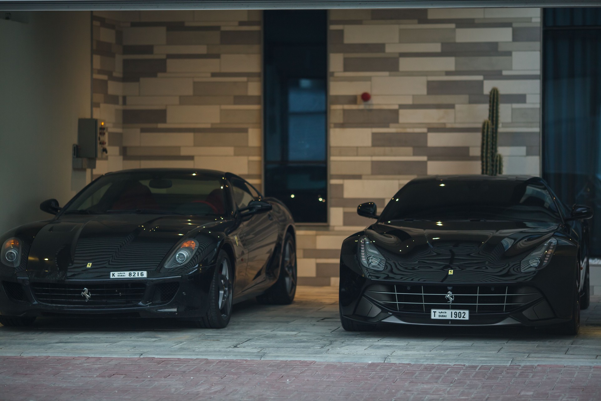 Dubai, United Arab Emirates. Luxury cars parked near the house in the elite district of the city